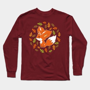 Among Autumn Leaves Long Sleeve T-Shirt